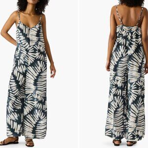 NWT Steve Madden Desdemona Printed Crinkled Jumpsuit Black / White